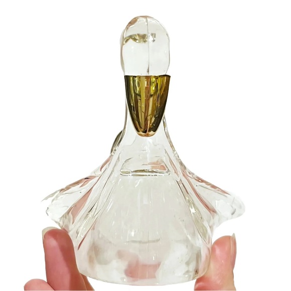 Vintage Swan Soap Dish Transparent Plastic Clear Gold Coloured Metal Accent Bird - Picture 4 of 10